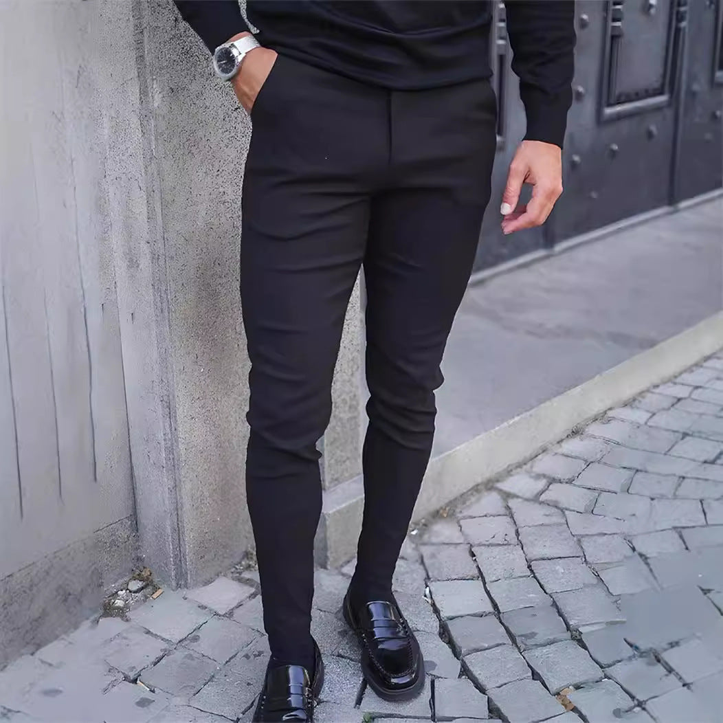 Herren Slim Fit Hose Stretch Modern Elegant