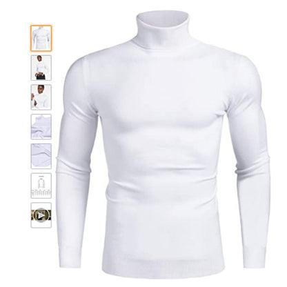 Herren Rollkragenpullover Langarm Hochgeschlossen Modern