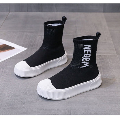 Damen Sneaker Socken Schuhe Elastisch Modern Heidi Style