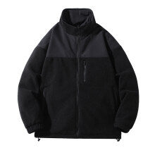 Herren Fleecejacke Warm Hochkragen Reißverschluss Taschen