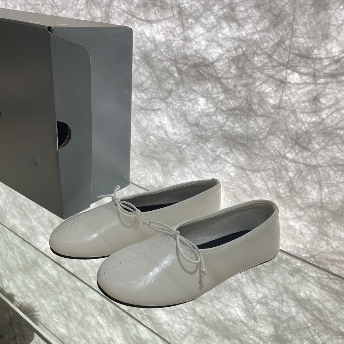 Damen Ballerinas Bequem Schleifen Detail Modern