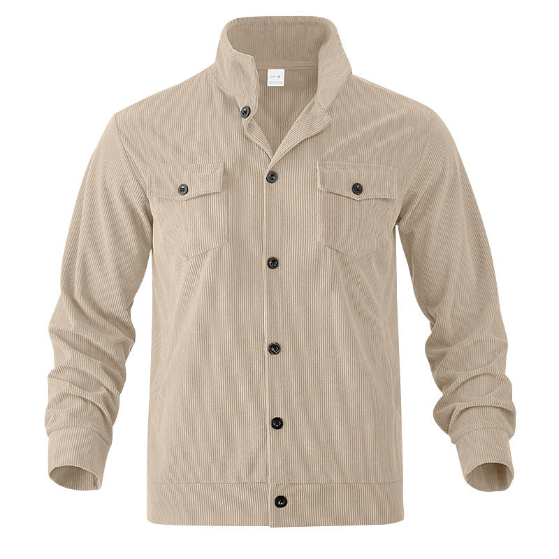 Herren Kordjacke Lässig mit Brusttaschen Modern