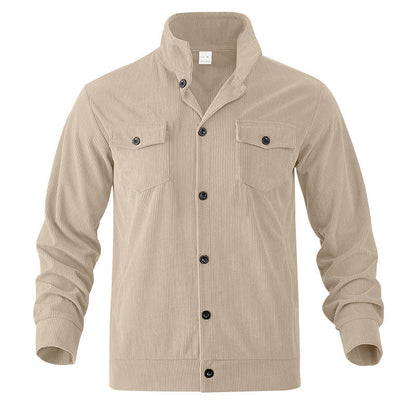 Herren Kordjacke Lässig mit Brusttaschen Modern