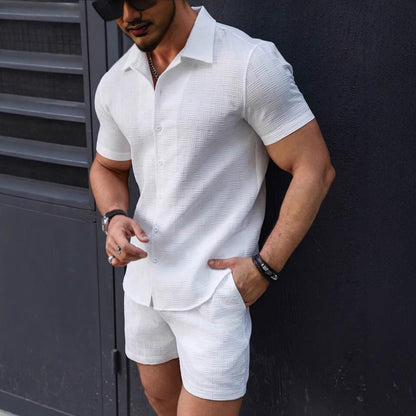 Herren Kurzarm Set Texturiert Modern Berlin Style - BerlinGlamour