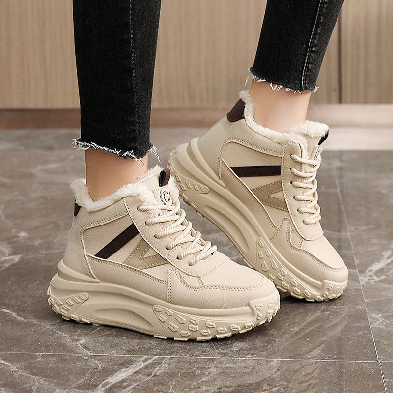 Damen Warm Sneaker High-Top rutschfest Winter