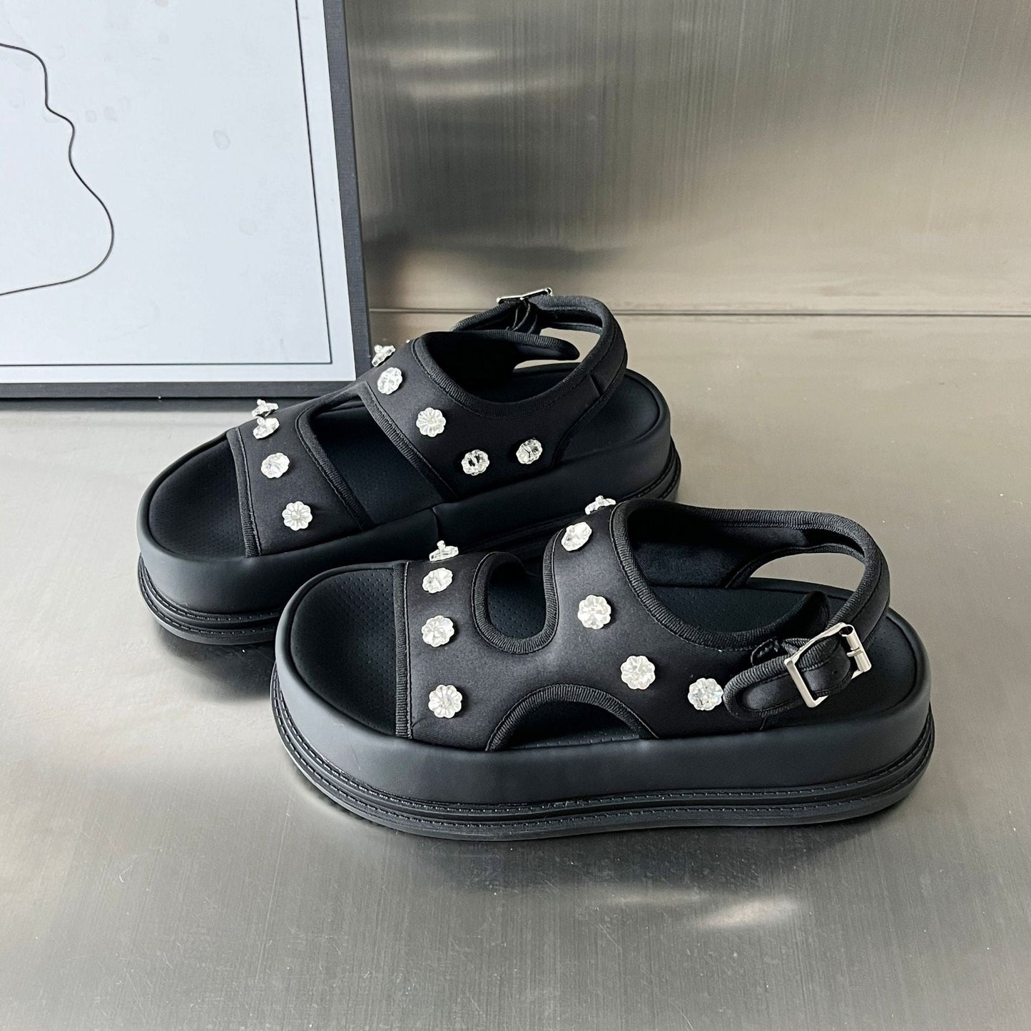 Damen Sandalen Luxus Modisch mit Verzierungen - BerlinGlamour