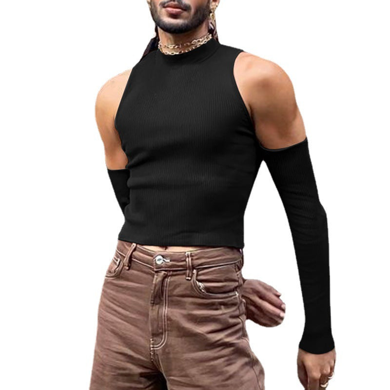 Herren Tanktop Modern Stehkragen Ärmellos Sportlich
