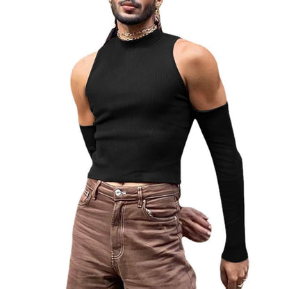 Herren Tanktop Modern Stehkragen Ärmellos Sportlich