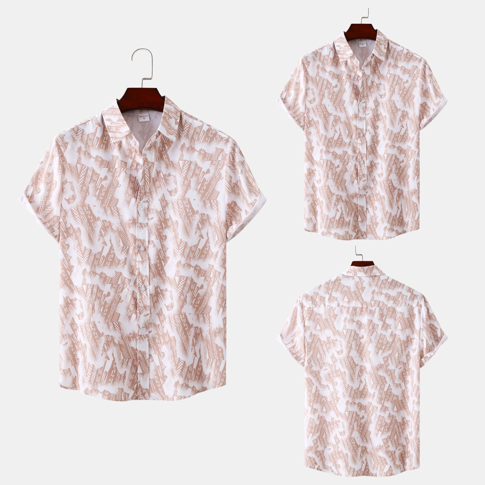 Herren Kurzarmhemd Modern Abstrakt Muster Trendy - BerlinGlamour