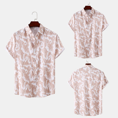Herren Kurzarmhemd Modern Abstrakt Muster Trendy - BerlinGlamour