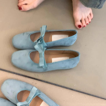 Damen Ballerinas Weich Schleifen Design Komfort Schuhe - BerlinGlamour