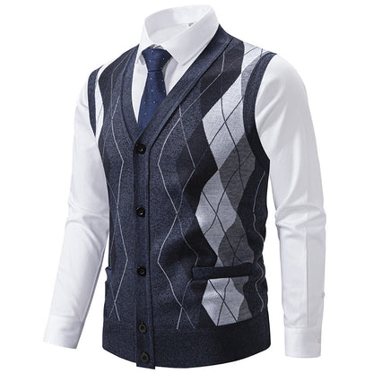 Herren Strickweste Classic Rautenmuster Elegante