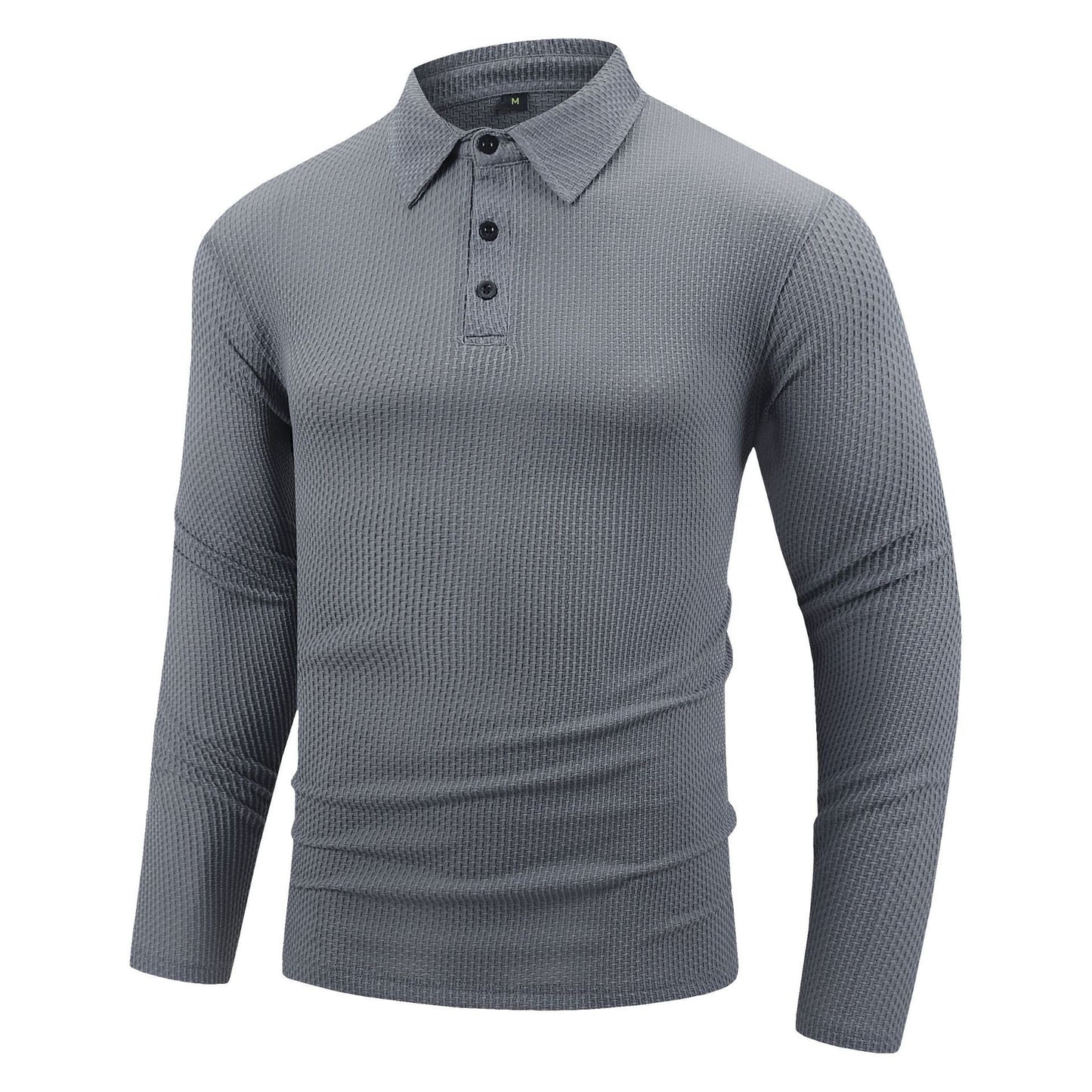 Herren Poloshirt Langarm Strukturiert Modern Berlin