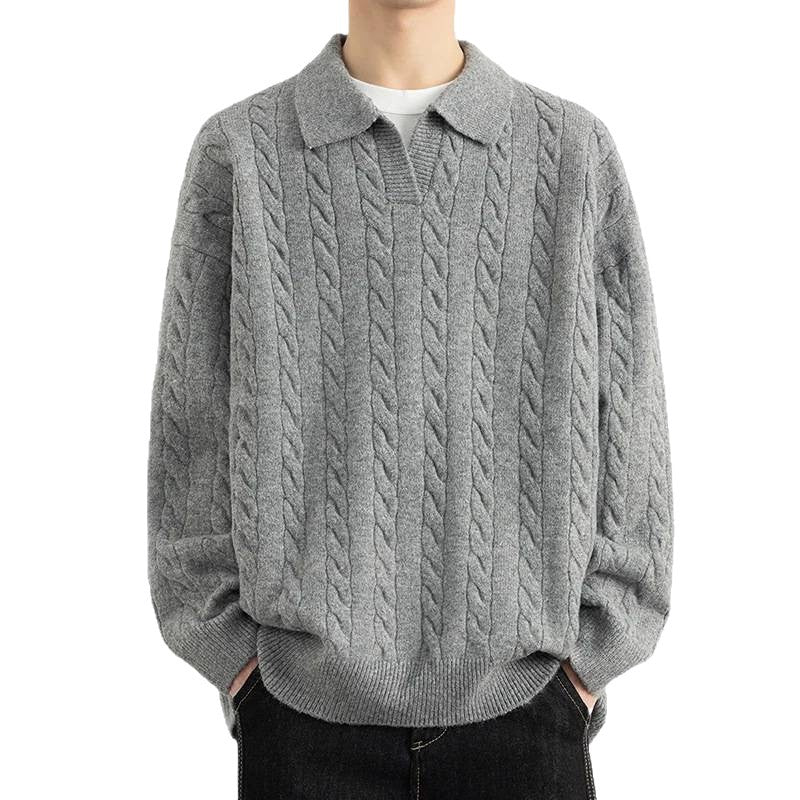 Herren Strickpullover Klassisch Nautisch Kabelmuster