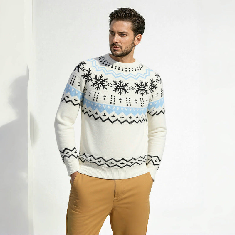 Herren Strickpullover Rundhals Winterlich Modern
