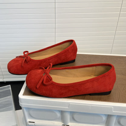 Damen Ballerinas Weichleder Schleifen Detail Elegante Heidi Mode
