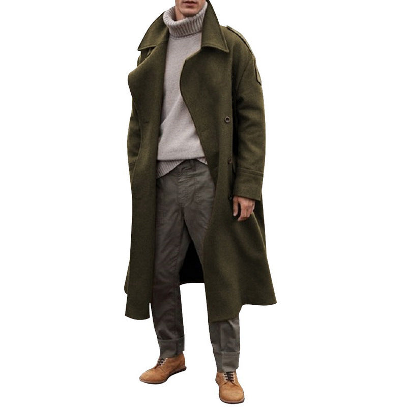 Herren Mantel Elegant Doppelter Knopfleiste Modern