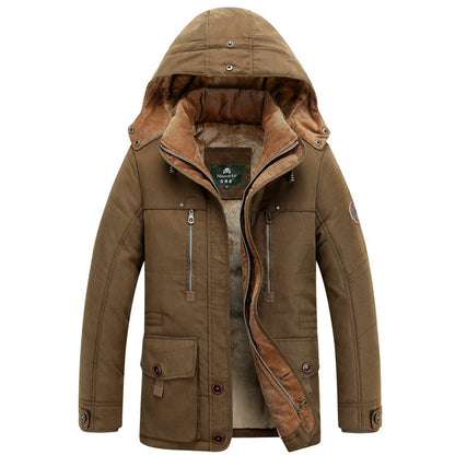 Herren Winterjacke Warm Wasserabweisend Schwarz