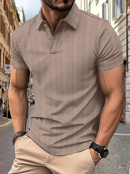 Herren Poloshirt Kurzarm Strukturiert Elegantes Design