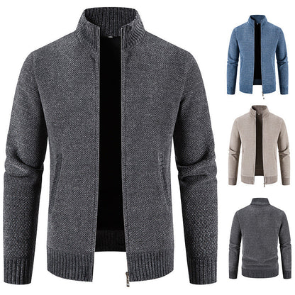 Herren Strickjacke Modisch Reißverschluss Kragen - BerlinGlamour