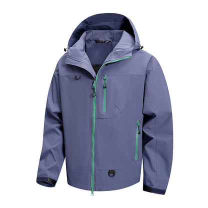 Herren Outdoor-Jacke Wasserdicht Verstellbares Kapuzen-System