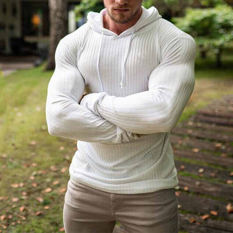 Herren Hoodie Großzügig Oversized Rippstruktur