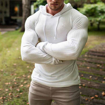 Herren Hoodie Großzügig Oversized Rippstruktur
