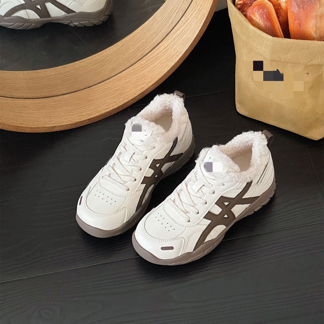 Damen Sneaker Fleecegefüttert Rutschfest Modern