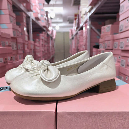 Damen Ballerinas Elegante Schleifen Bequem