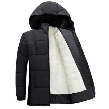 Herren Winterjacke Gefüttert Isolierende Kapuze Weich