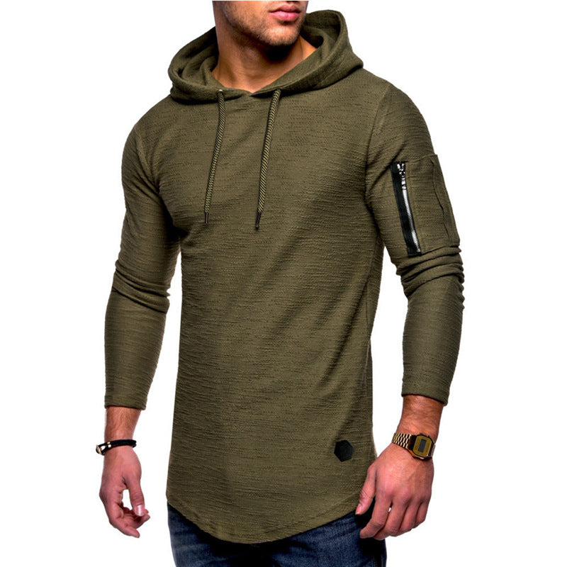 Herren Hoodie Modern Reißverschluss Grau Urban