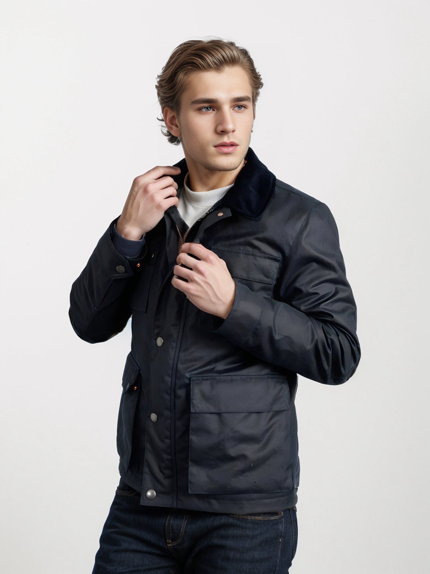 Herren Outdoorjacke Wasserdicht mit Stehkragen Praktisch
