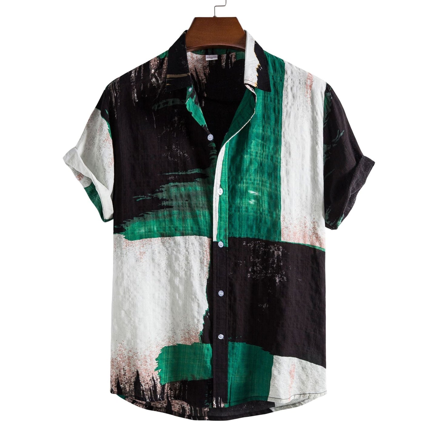 Herren Kurzarmhemd Farbblock Design Modern Berlin