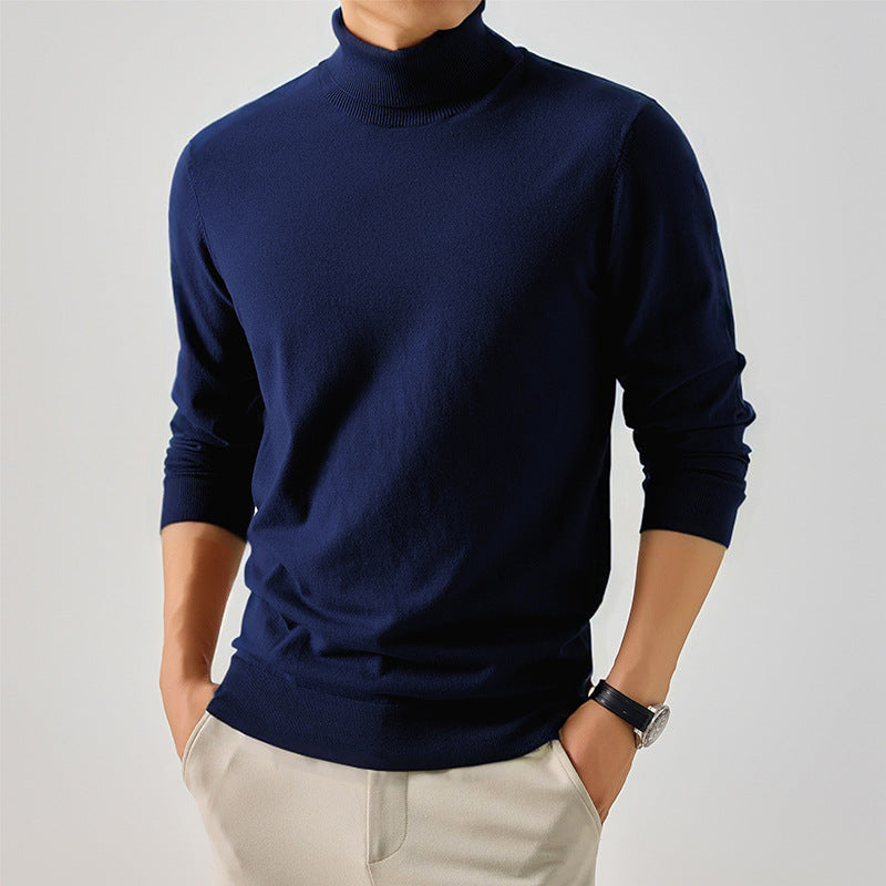 Herren Rollkragenpullover Feinwolle Elegantes Design