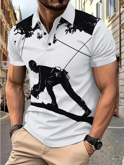 Herren Poloshirt Berlin Glamour Grafik Modern