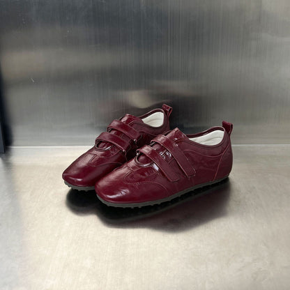 Damen Sneaker Glänzend Weich Klettverschluss