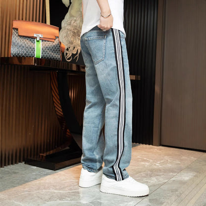 Herren Jeans Relaxed Fit mit Kontraststreifen Bequem