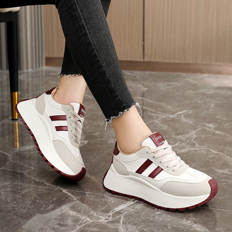 Damen Sneaker Chunky Bequem atmungsaktiv Weiß
