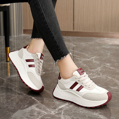 Damen Sneaker Chunky Bequem atmungsaktiv Weiß
