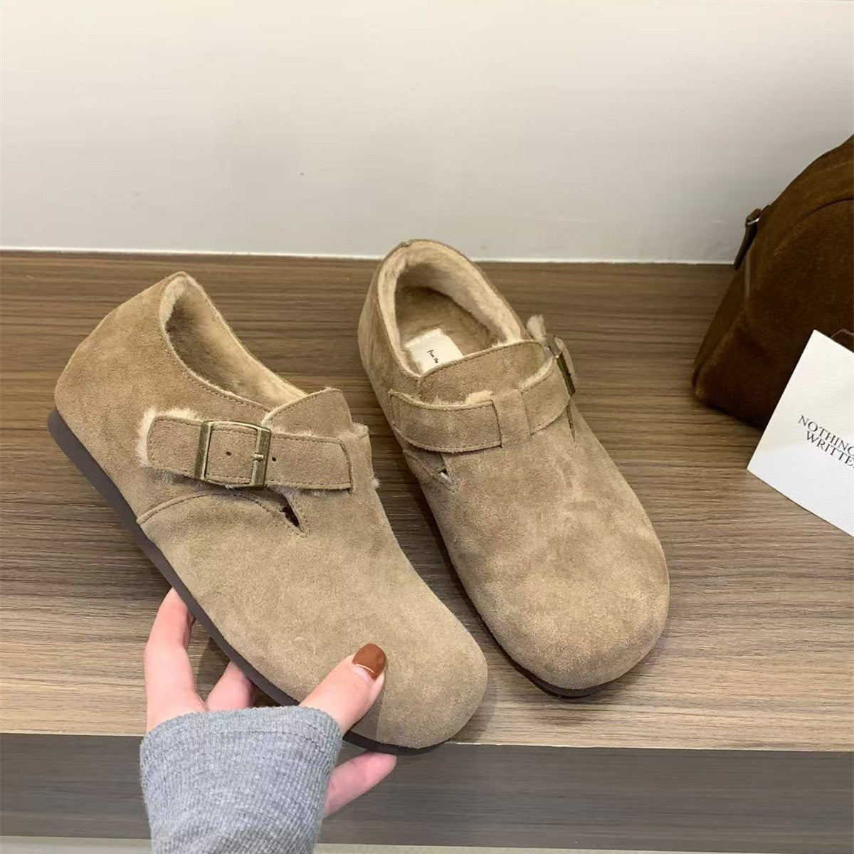 Damen Mokassins Weichleder Schnallenverschluss Modern - BerlinGlamour