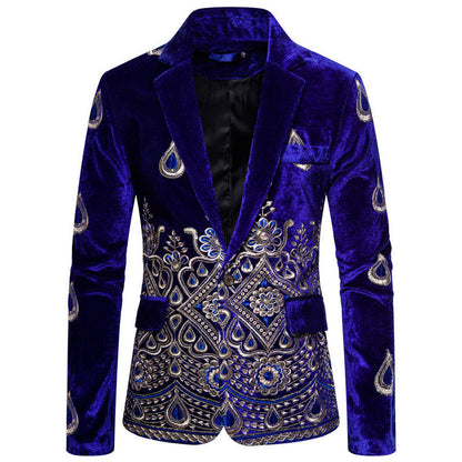 Maßgeschneiderter Samt Blazer Herren Elegant Schwarzer Anzug