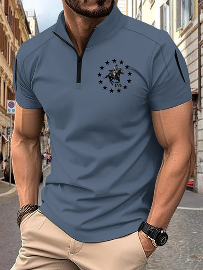 Herren Funktionsshirt Kurzarm mit Reißverschluss Modern