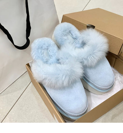 Damen Hausschuhe Flauschig Warm mit Fleece und rutschfester Sohle