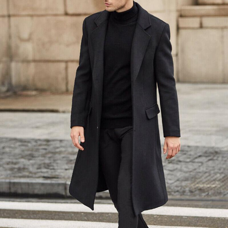 Herren Wollmantel Klassisch Elegant Revers