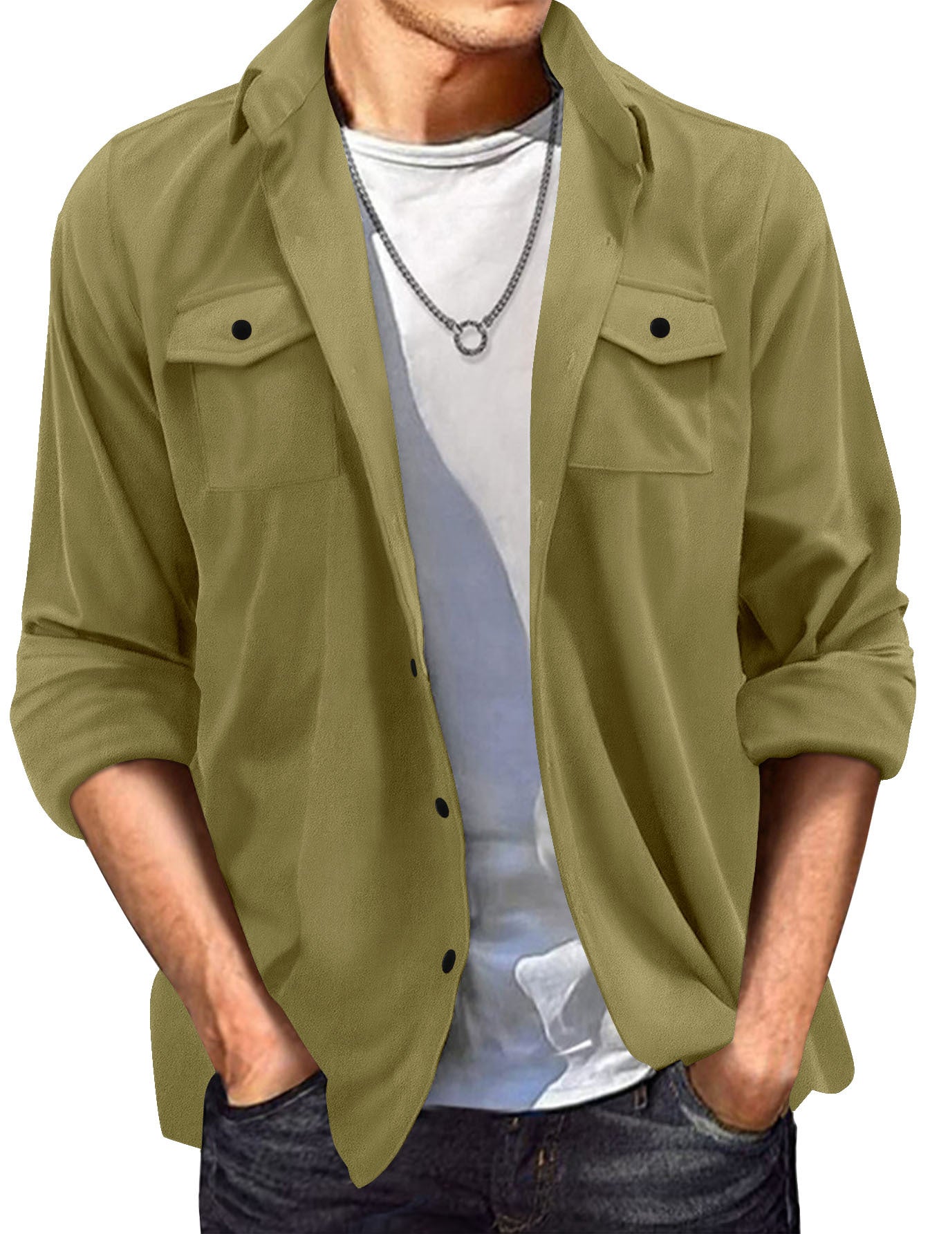 Herren Hemd mit Brusttasche Moderner Schnitt