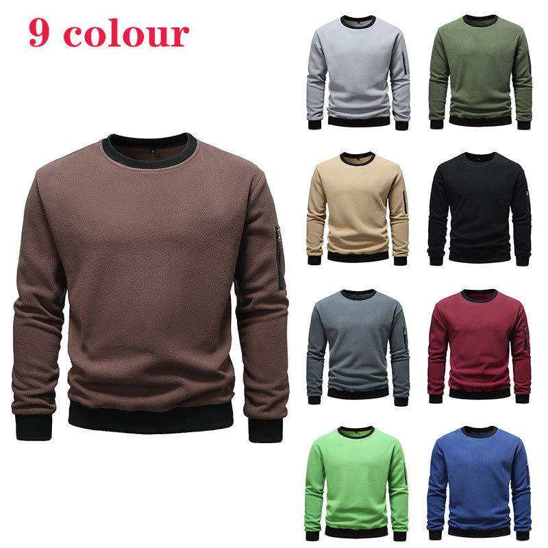 Herren Fleece Sweatshirt Kapuzenpullover Mit Seitentasche - BerlinGlamour
