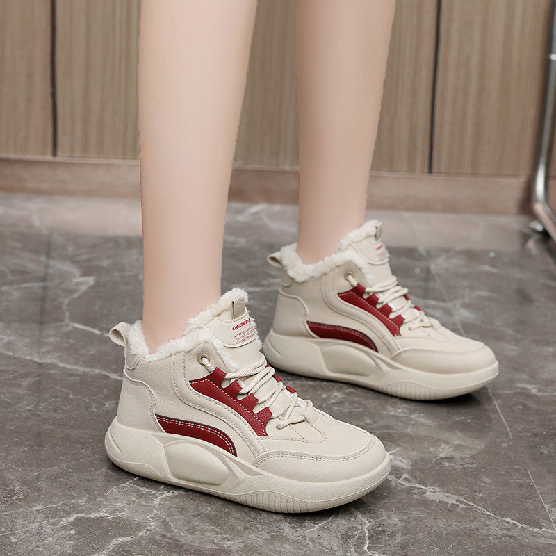 Damen Sneaker Warm High-Top Flauschig Rutschfest