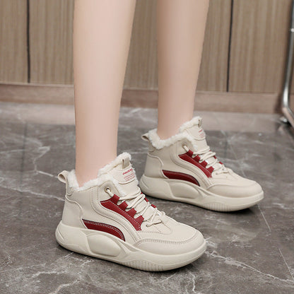 Damen Sneaker Warm High-Top Flauschig Rutschfest