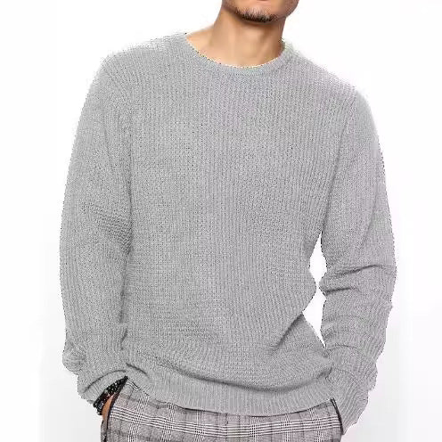 Herren Pullover Rundhals Struktur Modern