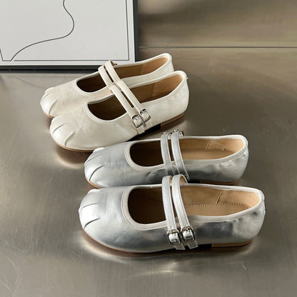 Damen Ballerinas Elegant Weiche Innensohle Riemen Schuhe